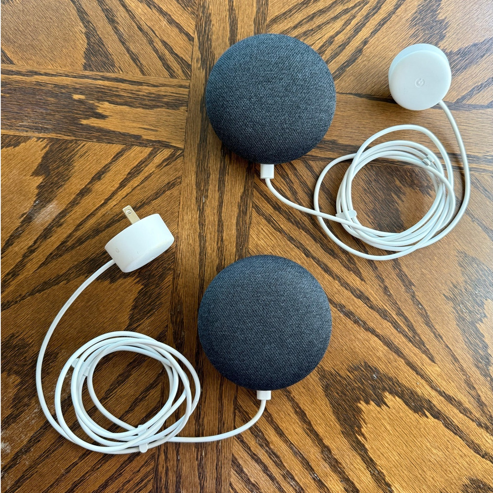 Google Home Nest Mini 1st Gen Speaker Model H0A Power Adapter in Black 2 pack